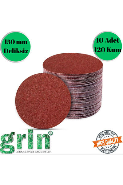 Mobilyap Grin 10 Adet 120 Kum Cırt Zımpara Kağıdı El Zımparaları Seti 150 mm ...