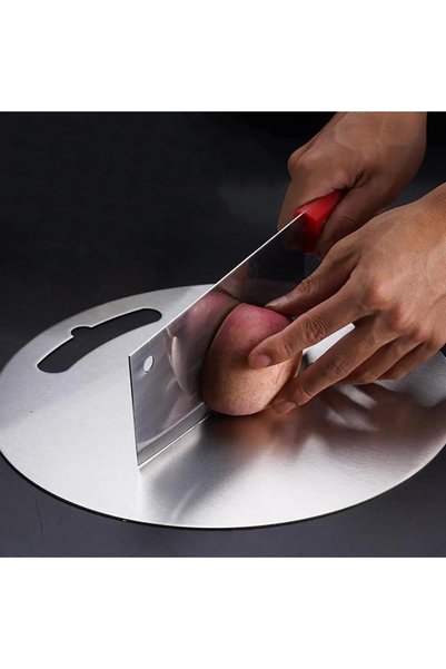 Güneş Krom Dekorasyon Gkd Stainless Steel Set of 2 Counter Protector 50X60 cm and Cutting Board 30X30 cm