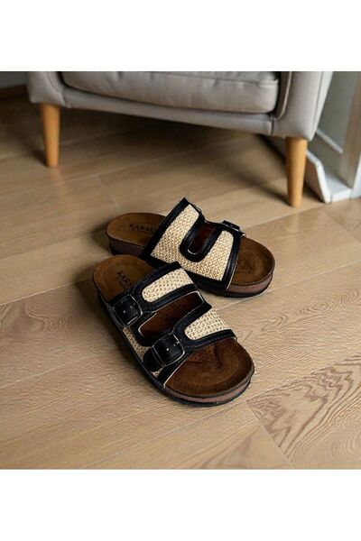 Daye Women's Double Buckle Orthopedic Sole Soft Home Seaside Daily Slippers