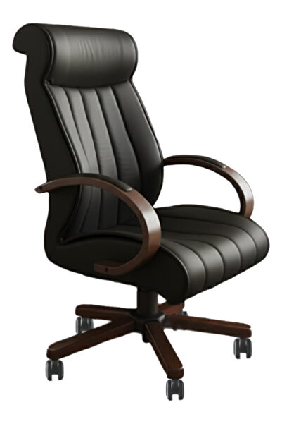 HUNT MOBİLYA Liden Siyah Deri Ofis Yönetici Koltuğu