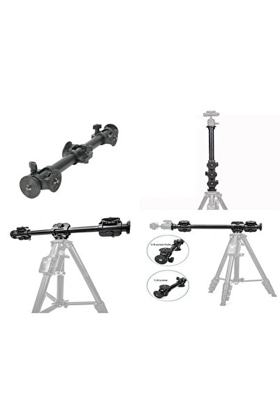 AZT Yunteng VCT-369 Yatay Tripod Sabitleyici Alüminyum Deve boynu Uzatma Kolu Crossbar