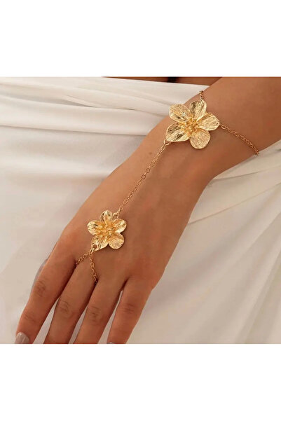 EKİDORA Women's Şahmeran Bracelet Gold Floral Model