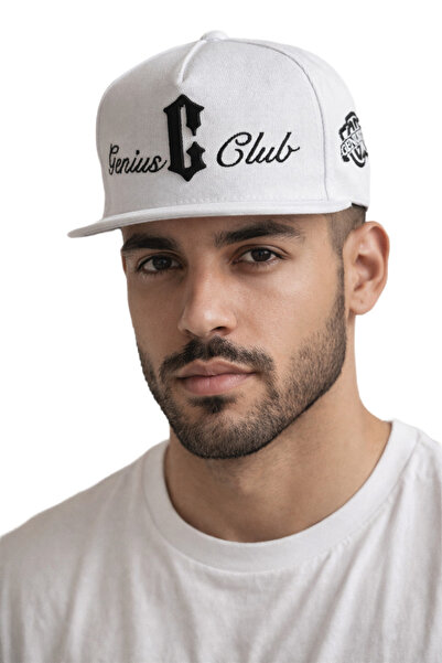 HatClub Exclusive Genius Club Embroidered White Color Adjustable Cotton Men's...