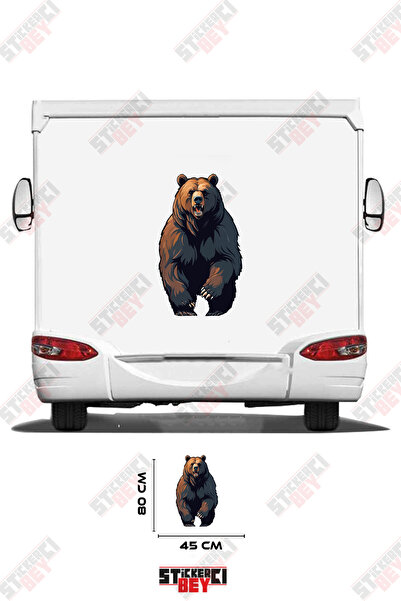 STİCKERCI BEY Standing Bear Visual Caravan Sticker Covering