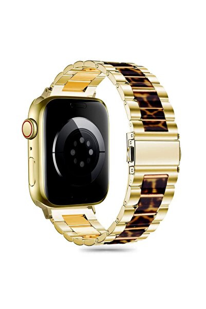 Tech-Protect Curea din oțel inoxidabil cu model leopard pentru Apple Watch 38...