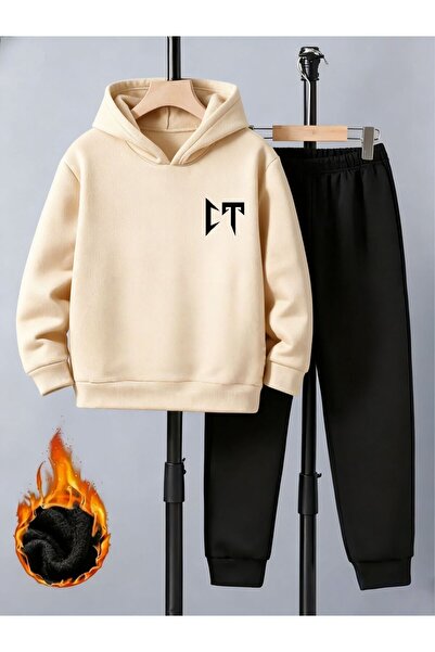 PENTHİLUS Unisex Printed Hooded Sweatshirt Tracksuit Set