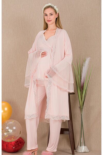 ESPEBA طقم بيجامة للحوامل والمرضعات مكون من 3 قطع - تصميم مريح وشكل مريح