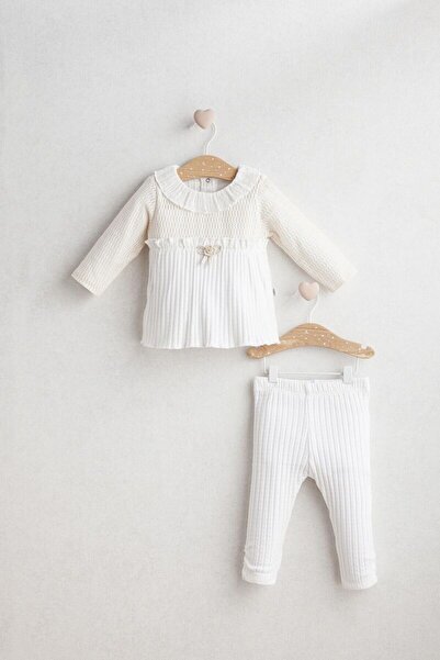 BUDİ HOME Tongs Baby Daisy Dream 2 Piece Set 5466 Ecru