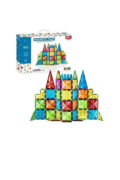 ALBİOYUNCAK ALBİOYUNCAKManyetik Yapı Blokları Renkli 3 Boyutlu45 Parça Manyet...