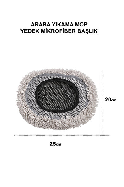 GÜELA Teleskopik Egimli Dönebilen Araç Yıkama Fırçası Yedek Mikrofiber Başlık