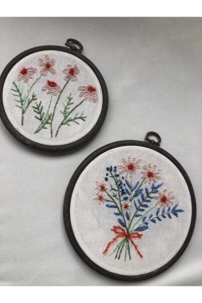 ByTUNCA İkili Punch ve Brezilya Nakışlı Kasnak Duvar Dekorasyonu.13 cm ve 16 cm