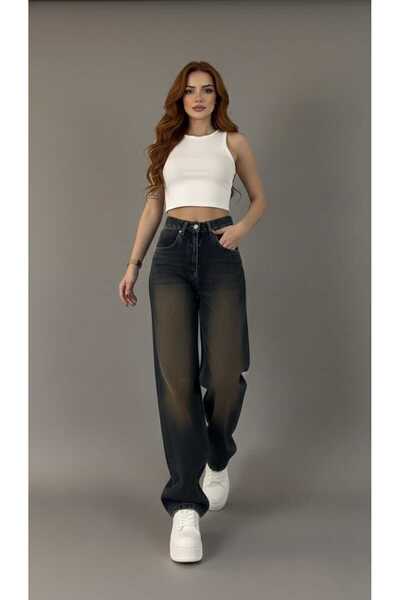 Trn JNS Dark Brown Tint Wash Buckle Detail Loose Fit Wide Leg Comfortable Bag...