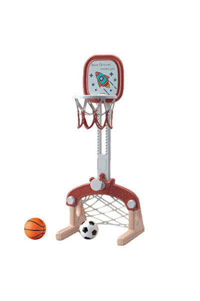 LITTLE ANGEL Kids Basketball And Football Playset 2-In-1