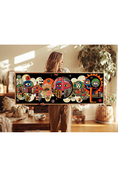 woodhomeworks Tek Parça Gerçek Ahşap Yatay Panorama Çerçeveli Tablo