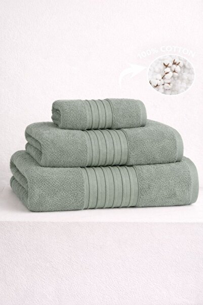 HilyMily Cubano 3'lü Banyo Seti %100 Pamuk 1 Adet 70x140 cm & 1 Adet 50x90 cm...
