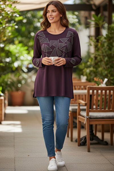 E-Giyimbank تي شيرت قطني طويل الأكمام للأمهات – مناسب للملابس الإسلامية، تصمي...