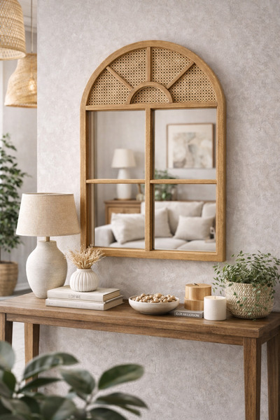 Phellos AHŞAP PENCERE AYNA - DEKORATİF DUVAR AYNASI