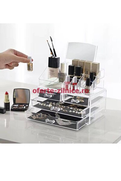 China Made Acrylic Cosmetic Organizer with Drawers and Mirror