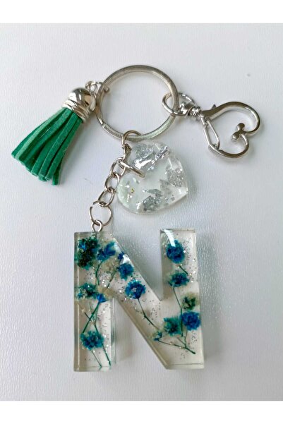 demirbasavm Handmade Letter N Epoxy Keychain