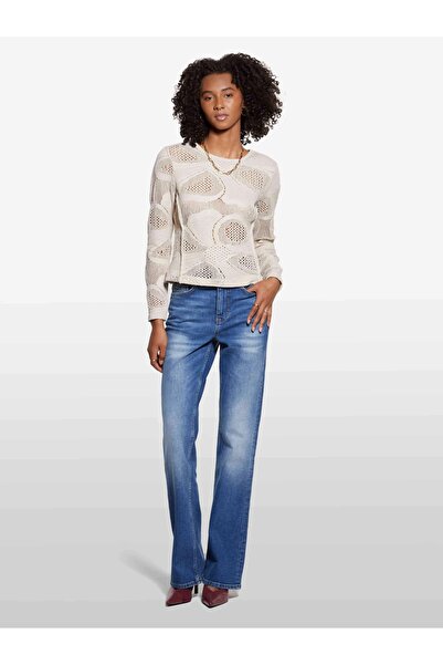 Sisley Women's Cotton Blend Hole Detailed Long Sleeve T-Shirt 325A3Iidl107T-S...