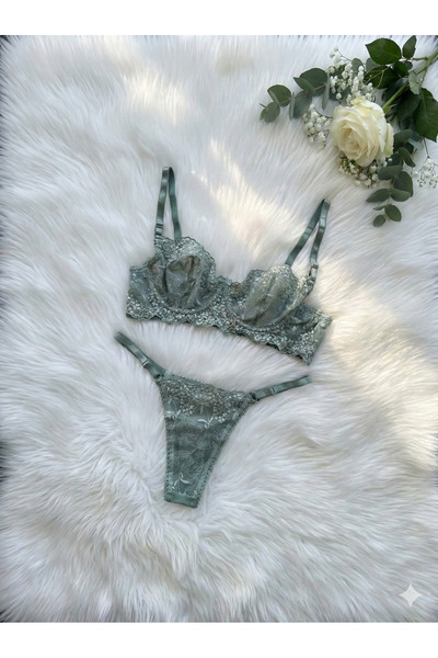 Biraltı Moda Lace Underwire Bra Underwear Set