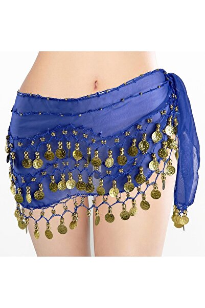 Zgts Molfog Hip Scarf for Belly Dance with 128 Gold Coins
