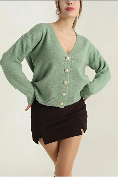 EAS GİYİM Buttoned Knitwear Women's Cardigan