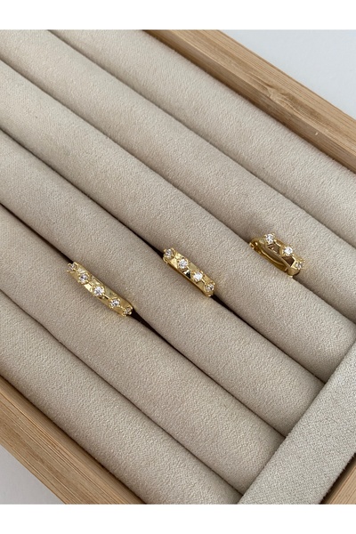 Pinery Jewels Zirkon Taşlı Kadın 3'lü Küpe Seti PJ