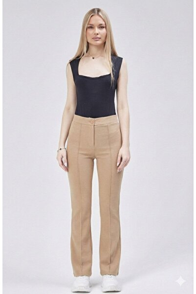 Maison La Femme Women's Lycra Striped Palazzo Trousers