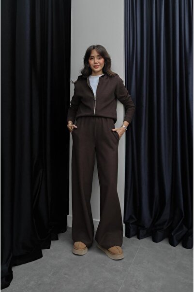 Havoş Brown Mark Front Zipper Thessaloniki Suit