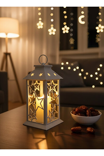 co arma Large LED lantern, 32 cm tall, suitable for Ramadan atmosphere, opera...