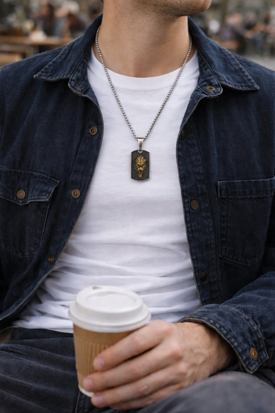 HORSESHOE Çelik Kararmaz Erkek Kolye Aslan Figürlü Özel Hediye Kutulu