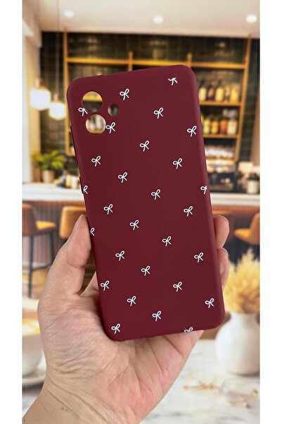 Vip Case Samsung Galaxy A04 Compatible White Bow Patterned Silicone Shock-Abs...