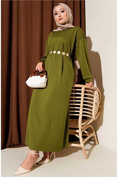 MODA MAÇKA PARK Silk Modal Fabric Plain Dress