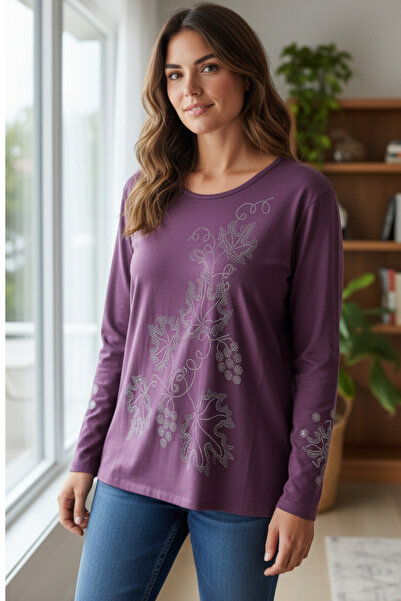 E-Giyimbank تي شيرت قطني طويل الأكمام للأمهات – مناسب للملابس الإسلامية، تصمي...