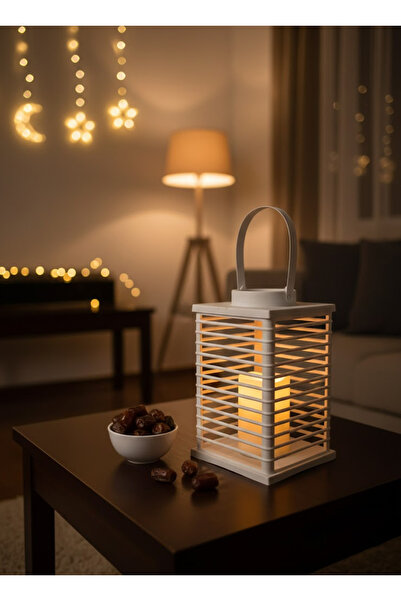 co arma Large LED lantern, 32 cm tall, suitable for Ramadan atmosphere, opera...