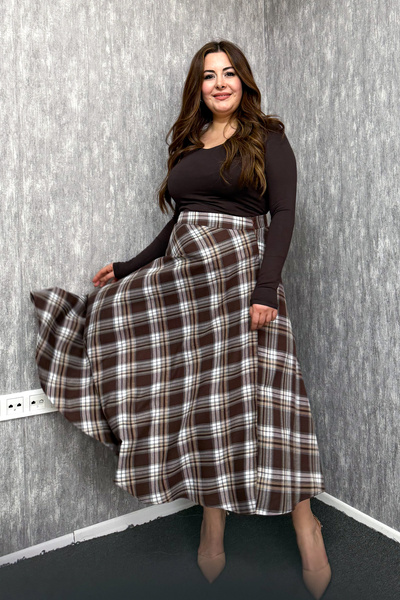ModaPlaza Women's Plaid Kilos Skirt 21175