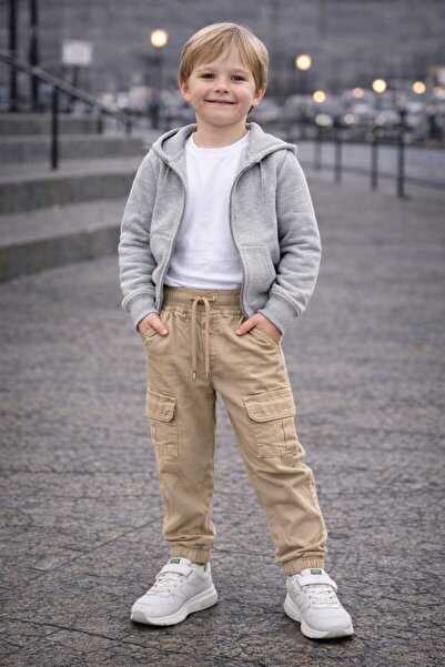 CarnavalKids erkek çocuk kargo cep detay paça lastikli pantolon