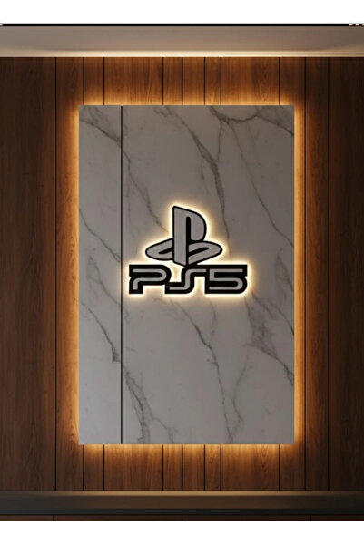 Kargolat Ps5 Logo Dekoratif Duvar Süsü Oyun Odası Ve Salon Uyumu