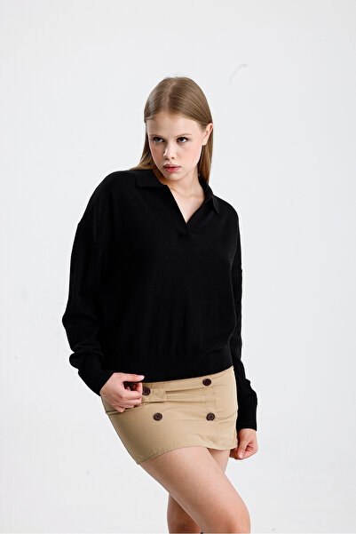 Figo Оверсайз жіночий светр з поло-комірцем