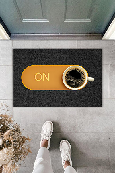 Rugmood سجادة مدخل حديثة بطباعة رقمية - سجادة بني اللون - سجادة أمام الباب