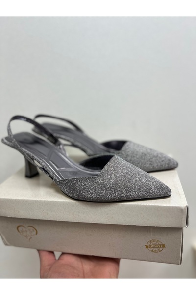 KILIÇ Pointed Toe Glitter Slingback Heels