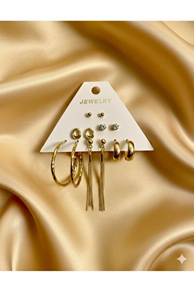 Çağla Accessories مجموعة أقراط فولاذية أنيقة مكونة من 12 قطعة