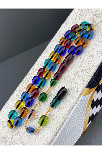 Tesbih Store Bonibon Fire Amber Prayer Beads Signed by Enes Abdo Master