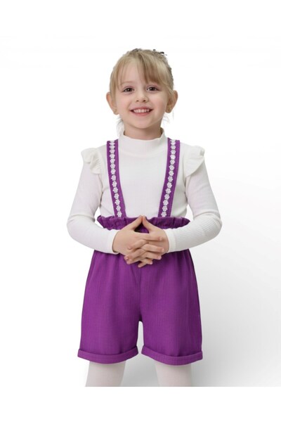 Ege Bebek Fată de 2-3-4-5-6 ani, pantaloni scurți din catifea, rochie din 2 p...