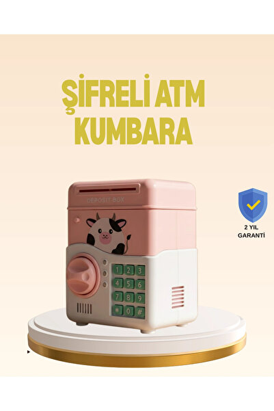Epilons Çocuklar İçin Pembe Atm Görünümlü Elektronik Kumbara
