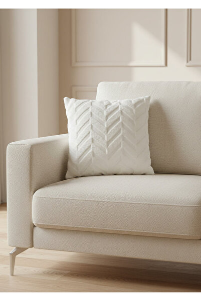 Sivalde غطاء وسادة مزخرف من القطيفة، كريمي، مزدوج الجوانب، 43 × 43 سم، قطعة و...