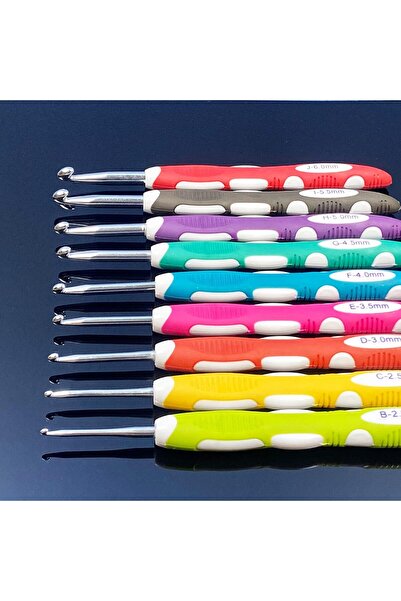 EleganTShoP Elegant Ergonomik Silikon Tığ Seti (2-2,5-3-3,5-4-4,5-5-5,5-6) OF23