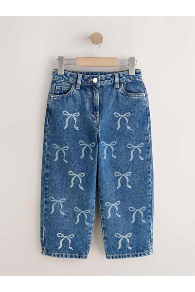 Magu Дівчачі блакитні джинсові штани з бантиками