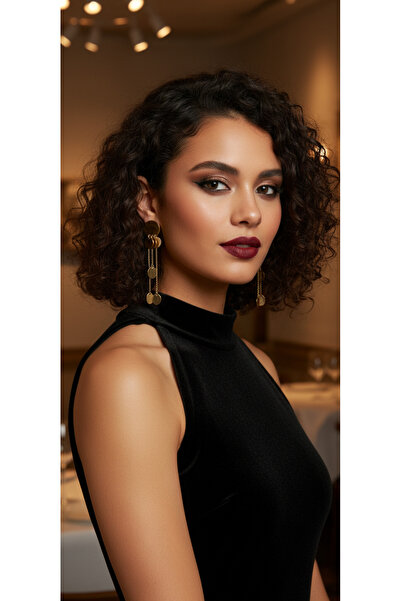 canlisepet Dangling Sequin Chain Earrings